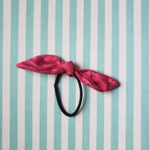 Vintage Pink and White Pin Stripe Hair Bow